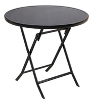 Table pliante ronde moderne et durable en fer pour l'extérieur, table de pique-nique et de jardin portable, mobilier de patio imperméable
