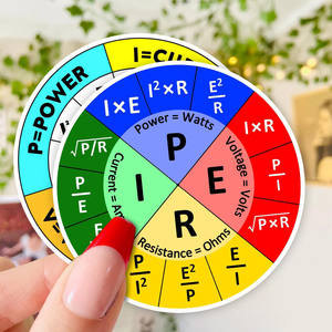 Pegatina <span class=keywords><strong>de</strong></span> la Ley <span class=keywords><strong>de</strong></span> Ohmios, Divertida Pegatina <span class=keywords><strong>de</strong></span> la Ley <span class=keywords><strong>de</strong></span> Ohmios en Forma <span class=keywords><strong>de</strong></span> Rueda, Pegatinas <span class=keywords><strong>de</strong></span> Diagramas <span class=keywords><strong>de</strong></span> la Ley <span class=keywords><strong>de</strong></span> Ohmios, Gráfico Escolar <span class=keywords><strong>de</strong></span> Ingeniería Eléctrica, Pegatina Impermeable - Product Image 4