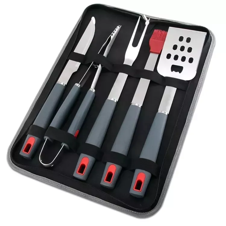 Conjunto de ferramentas para churrasco, garfo e faca de aço inoxidável, kit de kits para churrasco, acampamento ao ar livre, ferramentas de cozinha, utensílios para churrasco com bolsa