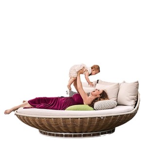 Fauteuil œuf suspendu moderne et durable Canapé à structure métallique en osier pour l'extérieur, le jardin ou l'hôtel - Product Image 2