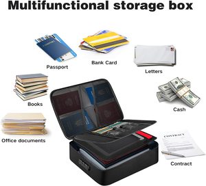 <span class=keywords><strong>Bolsa</strong></span> organizadora de documentos ignífuga de seguridad de poliéster impermeable con cerradura <span class=keywords><strong>para</strong></span> tarjetas familiares y almacenamiento de <span class=keywords><strong>dinero</strong></span> - Product Image 4