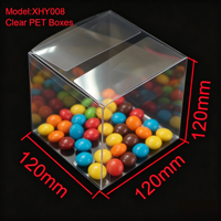Boîte de rangement en plastique jetable PET de qualité alimentaire personnalisable 120x120x120mm, boîte d'emballage pliable pour gâteaux 0,35MM