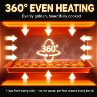 Four à pâtisserie électrique professionnel à 3 niveaux et 6 plateaux, avec une large plage de température allant jusqu'à 400 °C, pour les pizzerias, les boulangeries et les restaurants commerciaux