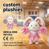 Muñeco de Peluche de Conejo Blanco Personalizado para Animadoras, Venta al por Mayor, OEM, Juguete de Peluche Suave para Regalo Promocional de Equipos