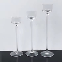 Candélabre en cristal transparent, élégant porte-bougie, décoration de centre de table pour mariage, Saint-Valentin, fêtes et événements
