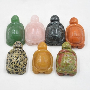 2 pulgadas al por mayor mano tallada Animal de piedras preciosas Aventurina roja Animal tortugas figuras - Product Image 6
