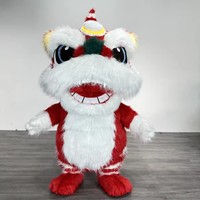 Costume de mascotte de danse du lion chinois traditionnel, costume gonflable de lion en fourrure, bestie mythique, costume de cosplay pour le festival du printemps pour adultes