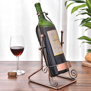 Porte-<span class=keywords><strong>bouteilles</strong></span> de table autoportant, décoration de <span class=keywords><strong>cave</strong></span> <span class=keywords><strong>à</strong></span> <span class=keywords><strong>vin</strong></span>, design classique vintage, support en fer pour <span class=keywords><strong>bouteilles</strong></span> - Product Image 3