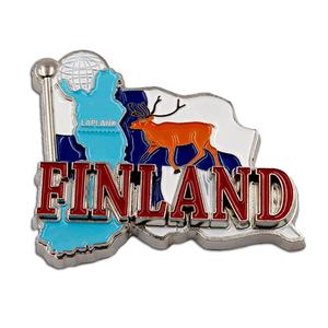 Aimant de réfrigérateur en émail métallique de <span class=keywords><strong>Finlande</strong></span> et de Lapland, souvenir de mariage, avec autocollant magnétique de forme originale - Product Image 1