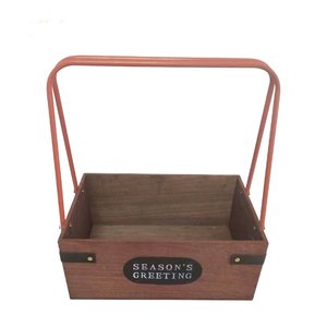 Grands paniers en bois brun modernes avec une longue poignée en métal pour les cadeaux <span class=keywords><strong>de</strong></span> saison, pour un <span class=keywords><strong>rangement</strong></span> soigné - Product Image 3