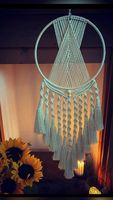 Atrapasueños de Macramé Tejidos a Mano de Alta Calidad, Estilo Moderno Vietnamita, con Diseño de Estrella, Luna y Búho, de Cuerda de Algodón, Marca JNC