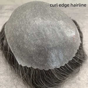 H290 <span class=keywords><strong>Capelli</strong></span> Grigi 1B40 # Sistema di <span class=keywords><strong>Capelli</strong></span> Umani Ultra Sottile 0,204mm Dimensioni 6x8 90% Densità per Uomo Parrucca con Attaccatura Naturale - Product Image 5