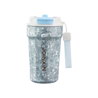 380ml 휴대용 더블 레이어 커피 머그 우유 주스 머그 티타늄 물병