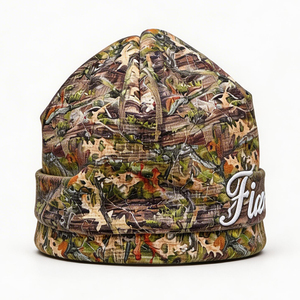 Bonnet en polaire à imprimé camouflage - Chapeau chaud et doux pour l'automne/hiver avec broderie, style décontracté urbain - Product Image 4