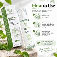 Hydrolat de menthe poivrée fermentée, niacinamide, acide hyaluronique, tonique visage rafraîchissant, régulateur de sébum, affinant les pores, hydratant, brume pour le visage