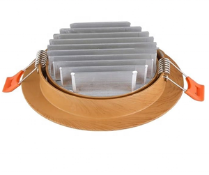 Grano de madera creativo empotrado LED downlight aleación de aluminio de alto brillo COB foco sala de estar dormitorio techo downlight - Product Image 6