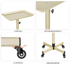Chariot <span class=keywords><strong>de</strong></span> salon <span class=keywords><strong>de</strong></span> coiffure moderne à hauteur réglable avec roues à plateau en or Chariot <span class=keywords><strong>de</strong></span> travail Mobilier <span class=keywords><strong>de</strong></span> salon contemporain - Product Image 2