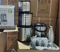 Ensemble de boîtes repas isothermes en acier inoxydable avec seau à thé au lait, chauffe-plats, tasses, cuillères et cafetière – Ensemble familial 19 pièces