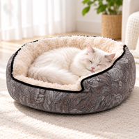 Nid pour animaux de compagnie en jacquard teint en fil, cachemire et laine, résistant à l'usure et aux morsures, sans teinture irritante, matériau sûr, lit pour animaux de compagnie