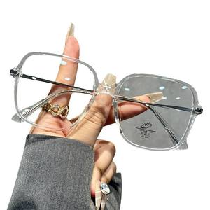 Monturas de gafas ópticas rectangulares 31102, lentes de PC extra anchas, unisex, anti luz azul, montura completa para hombres y mujeres - Product Image 1