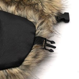 Chapeau rétro pour homme, chapeau d'hiver en coton lavé, chapeau de trappeur épais pour le ski en plein air avec fourrure - Product Image 5