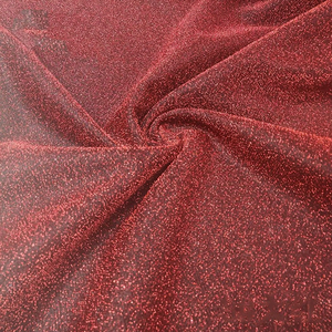 Tissu Métallique Rouge Scintillant Élastique Brillant en <span class=keywords><strong>Lurex</strong></span> Tricoté Fil Doré pour Robe de Mariage et de Danse - Product Image 1