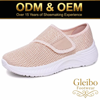 Baskets décontractées respirantes en maille pour femmes avec sangle Velcro réglable, légères, antidérapantes, à plateforme, pour la marche, en PVC, collection automne