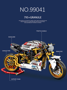 Motocicleta Juhang Zhenzuan M1000 Transfronteriza, Modelo de Ensamblaje de Motocicleta 99041, Bloques de Construcción, Adorno - Product Image 6