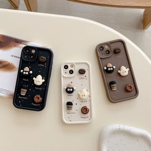 Personalizzato 3d tazza di caffè silicone orso custodia per telefono cellulare per iphone 16 15 14 13 12 11 pro max - Product Image 2