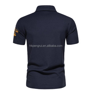 V-neck Printed Floral Embroidered Luxury Polo Shirt Skin <b>Tight</b> T Shirts For Men Top Quality Quick Dry Fit Cotton Man T Shirt - Product Image 4