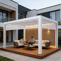 Kits de pergola en aluminium entièrement automatiques et réglables Tingmeihaoting, pergola intelligente pour balcon et terrasse