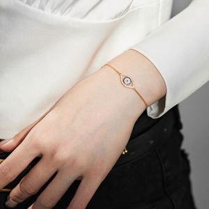 Bracelet de mode Dylam en argent S925 ajustable, plaqué or 18 carats, avec pendentif œil bleu maléfique saphir et diamant, et zircone 5A - Product Image 5