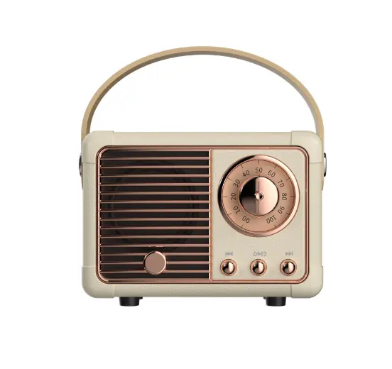 2022 Nieuwe Product Hm11 2 Draagbare Hifi Stereo Mini Draadloze Tv Vorm Retro Radio Bt Speaker Met U Disk Fm mic Aux Tf