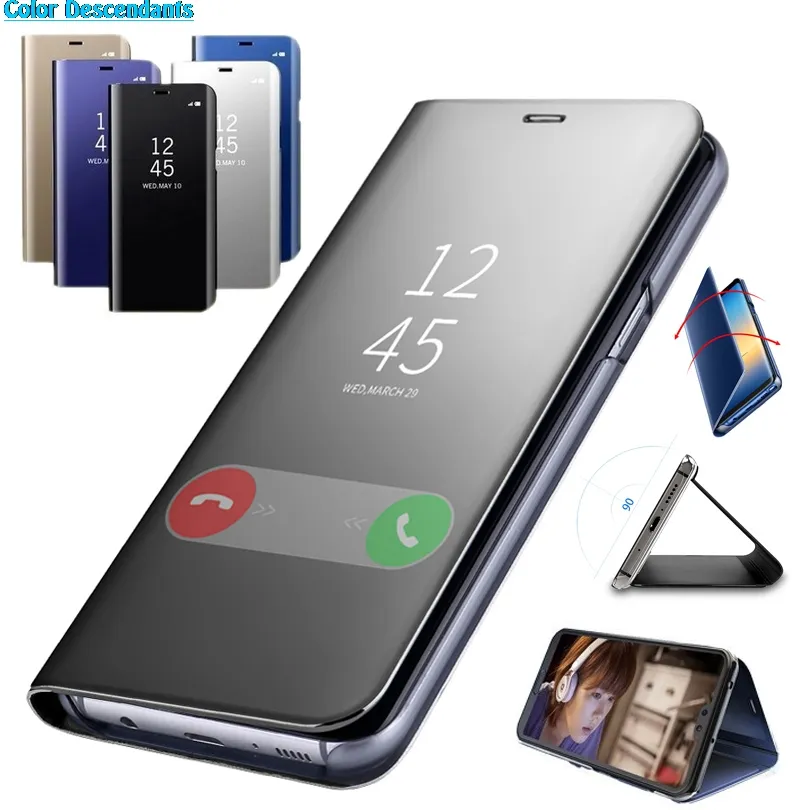 Custom Fashion Smart Mirror Flip Case For Huawei P40 Lite P20 P30 Pro Mate 20 Lite Y6 Honor 50 20 8X 9X 10I 8A 9 10X Case Cover