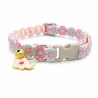 Collier pour animaux de compagnie en dentelle florale YAOYUE, collier pour chat en polyester avec embellissements floraux et boucle de sécurité pour petits animaux
