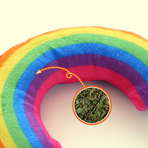 Wholesale Interactive Rainbow Shaped Plush Cat Chew Toys Comfortable Favorite <b>Pillow</b> with Mint Movement Pet Supplies - Product Image 6