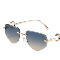 Lunettes de soleil tendance européennes et américaines, nouveau modèle à bords coupés, verres circulaires évidés, vente en gros transfrontalière, anti-UV unisexe UV400