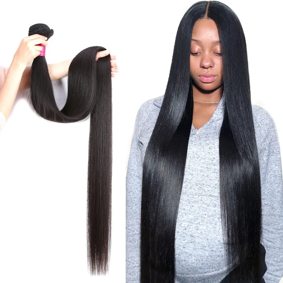 Cheap 30 40 Inch Unprocessed Malaysian Human Cuticle Aligned Remy Hair Extension YesWigs Double Weft Hair Bundles Silky Straight