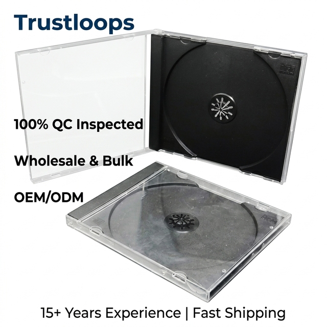 Trustloops Custom Private Label CD Storage Box CD Jewel Case 10.4mm Clear PS Material OEM ODM Bulk Wholesale