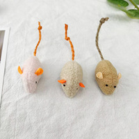 Set Mainan Anak Kucing Terbaik, Mainan Interaktif Anak Kucing Catnip, Mainan Tikus Bulu Kelinci untuk Kucing