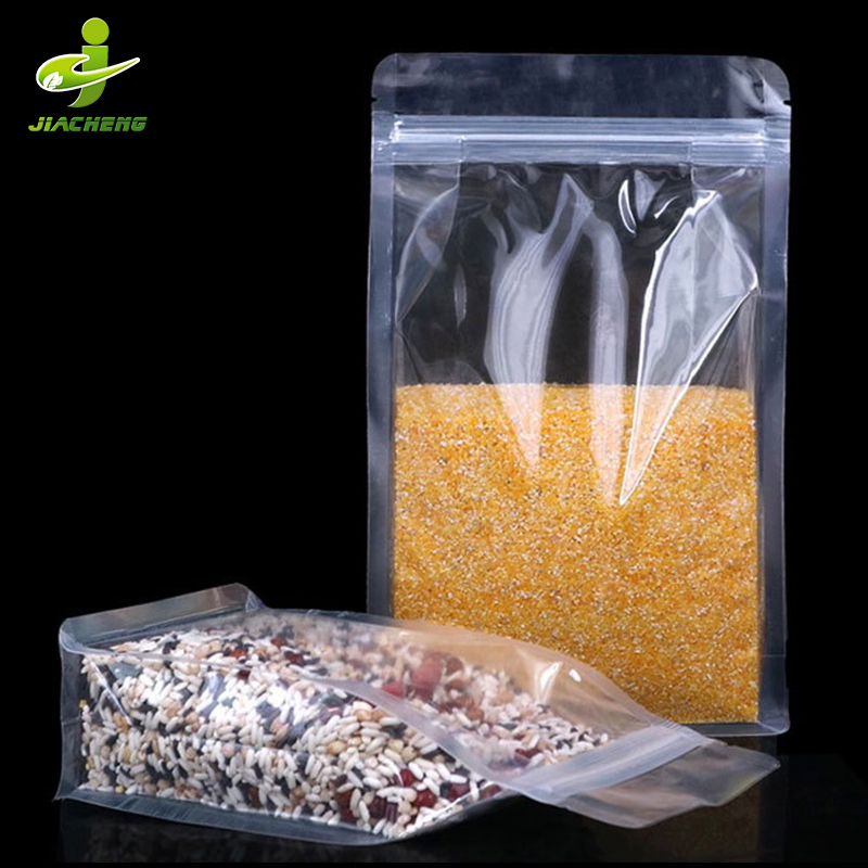 Unbranded Rice Pouch Custom Transparent Plastic Poly Rice Stand up Pouch