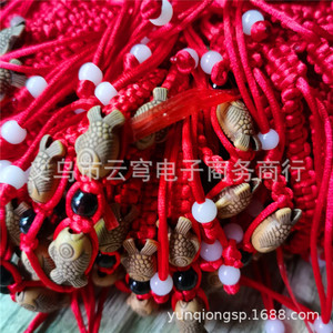 Pulsera de pareja de peces besándose, roja, tejida, retráctil, unisex, regalo, pulseras de moda con dijes, origen Yiwu - Product Image 2
