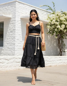 กระโปรงผ้าฝ้ายสไตล์ยุค 60 สำหรับผู้หญิง น้ำหนักเบา สวมใส่สบาย ระบายอากาศได้ดี มีสไตล์ เหมาะสำหรับใส่ลำลอง ทำงาน เดินทาง และใส่ในชีวิตประจำวัน - Product Image 6