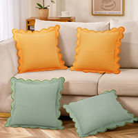 Housse de coussin de style bohème avec bords à volants Coussin décoratif pour la maison Coussin de canapé chez l'habitant
