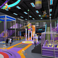 Parc d'obstacles Ninja Warrior d'intérieur Dola, taille personnalisée, parc d'aventure, parc de défis, tour de chute, moto volante modèle 01 100+