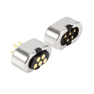 Latón 5 pin pogo pin magnético conector electrónico para PCB contactos