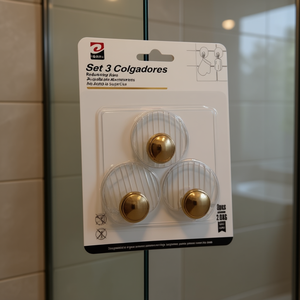 Set 3 Colgadores Redondos Transparentes Con Adhesivo Fuerte Para Superficies Lisas - Product Image 2