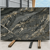 Dalles de pierre en quartzite bleu fusion de luxe pour hall d'hôtel, mur de villa, revêtement de sol, comptoir et décoration intérieure