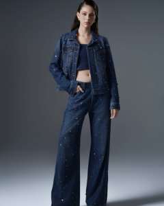 Conjunto de Dos Piezas de Mezclilla para Mujer, Jeans Oscuros Listos para Usar, OEM ODM para un Estilo Casual de Negocios o Urbano Moderno, Otoño Invierno - Product Image 4