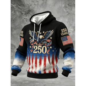 Sweat-shirt à capuche pour homme 100% coton, manches régulières, poche imprimée, respirant, tricoté, vêtement décontracté - Product Image 6